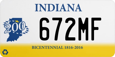 IN license plate 672MF