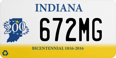 IN license plate 672MG