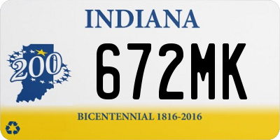 IN license plate 672MK