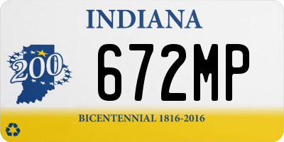 IN license plate 672MP