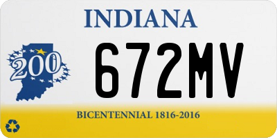 IN license plate 672MV