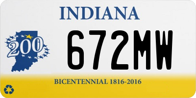 IN license plate 672MW