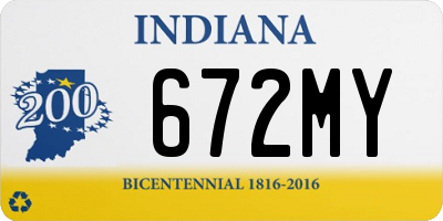 IN license plate 672MY