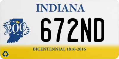 IN license plate 672ND
