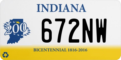 IN license plate 672NW