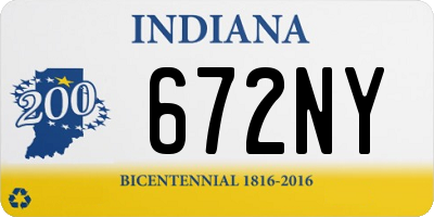 IN license plate 672NY