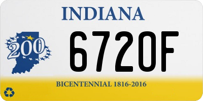 IN license plate 672OF