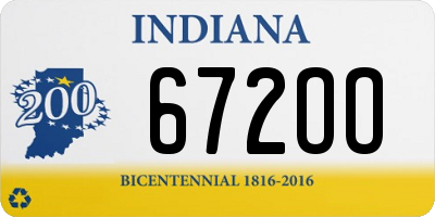 IN license plate 672OO
