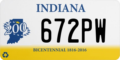 IN license plate 672PW