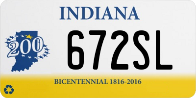 IN license plate 672SL