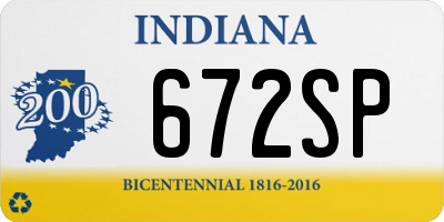 IN license plate 672SP