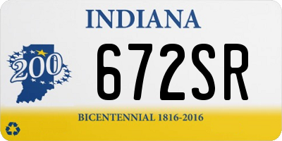 IN license plate 672SR