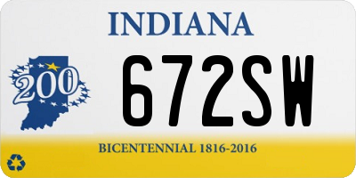 IN license plate 672SW