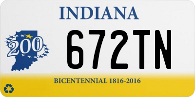 IN license plate 672TN