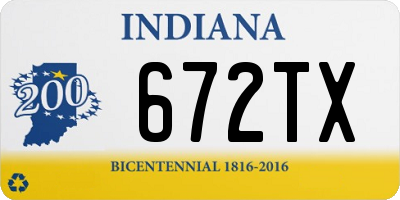 IN license plate 672TX