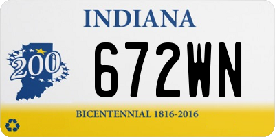 IN license plate 672WN