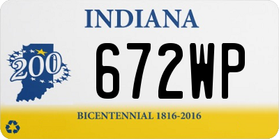IN license plate 672WP