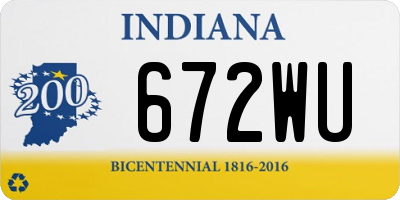 IN license plate 672WU