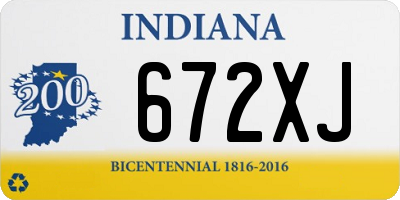 IN license plate 672XJ