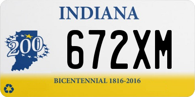 IN license plate 672XM