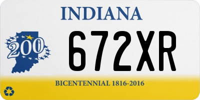 IN license plate 672XR