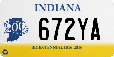 IN license plate 672YA
