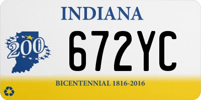IN license plate 672YC