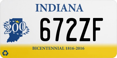 IN license plate 672ZF