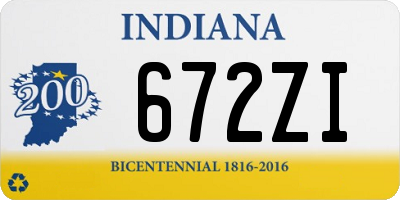 IN license plate 672ZI