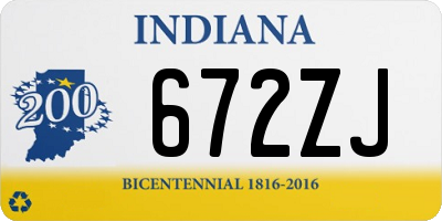IN license plate 672ZJ