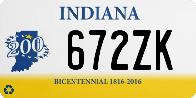 IN license plate 672ZK