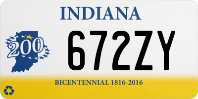 IN license plate 672ZY