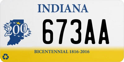 IN license plate 673AA