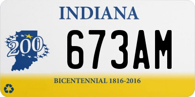 IN license plate 673AM