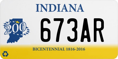 IN license plate 673AR