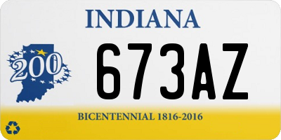 IN license plate 673AZ