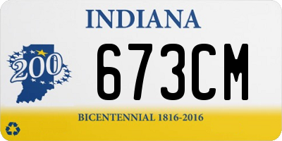 IN license plate 673CM