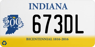 IN license plate 673DL