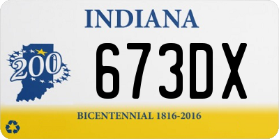 IN license plate 673DX