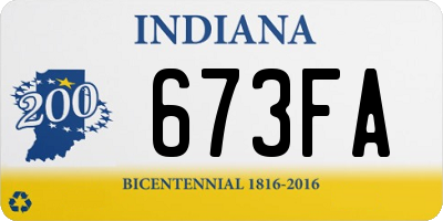IN license plate 673FA