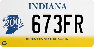 IN license plate 673FR