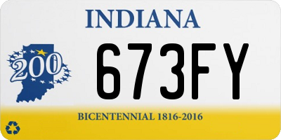 IN license plate 673FY