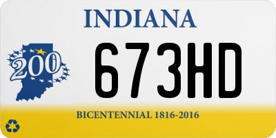 IN license plate 673HD
