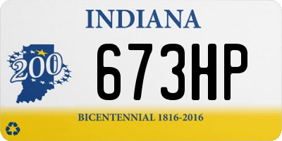 IN license plate 673HP