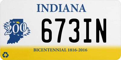 IN license plate 673IN