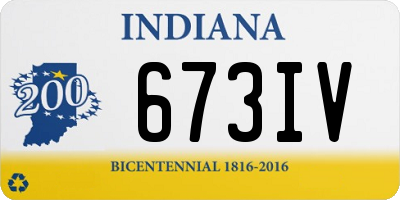 IN license plate 673IV