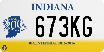 IN license plate 673KG