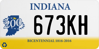 IN license plate 673KH