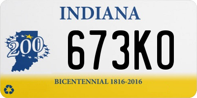 IN license plate 673KO