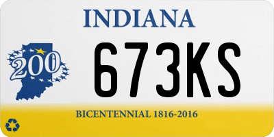 IN license plate 673KS